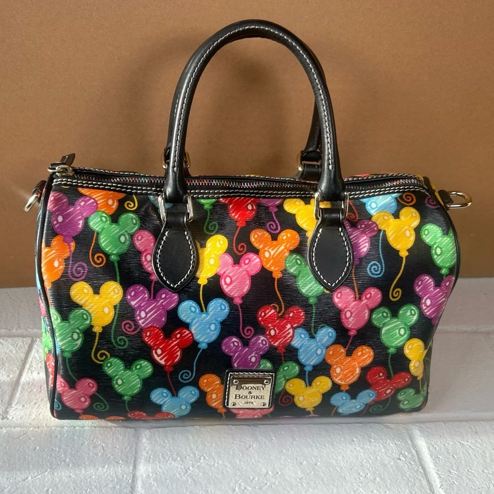 Retired Dooney & Bourke Disney Parks 10th Anniversary Mickey Balloons Satchel - Picture 2 of 16